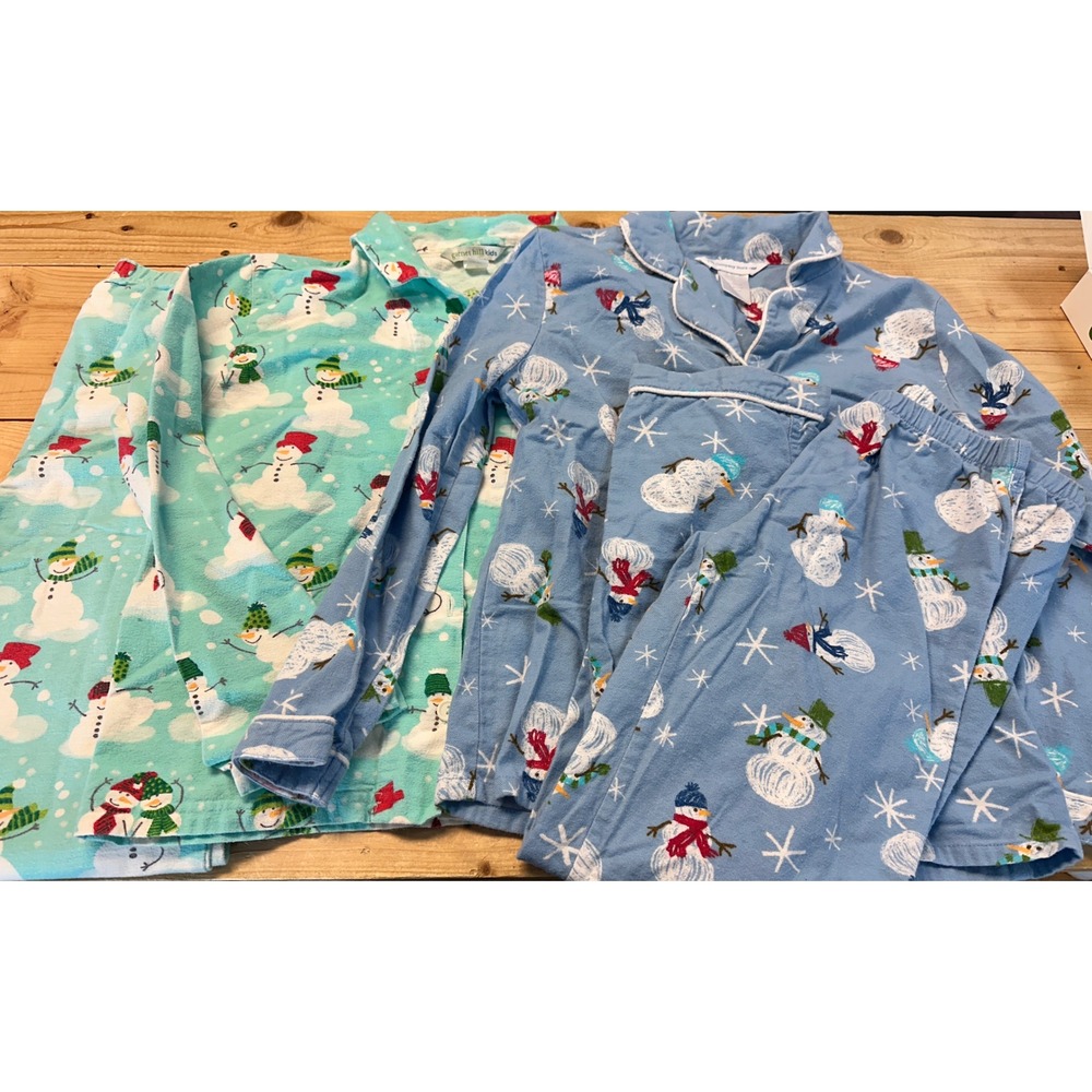 Kids Pajamas Snowman Print Long Sleeve Pants Set‎ The Company Store Garnet Hill